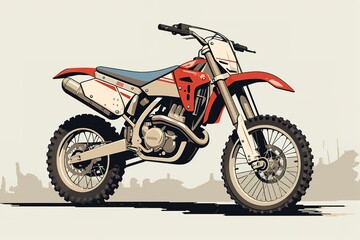 Fototapeta premium Sport bike enduro or trial close up on a light background with shadow 