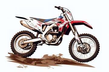 Obraz premium Sport bike enduro or trial close up on a light background with shadow 