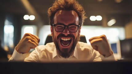 The Excited Business Man