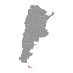 Tierra del Fuego Province map, administrative division of Argentina. Vector illustration.