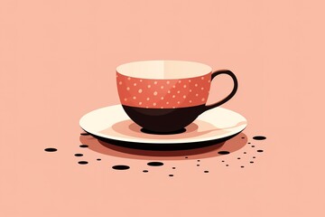 A Cup of Coffee Symbol. Social Media Post. Vector Illustration.
