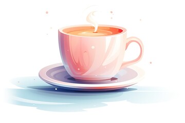 Fototapeta premium A Cup of Coffee Symbol. Social Media Post. Vector Illustration. 