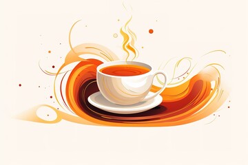 A Cup of Coffee Symbol. Social Media Post. Vector Illustration.
