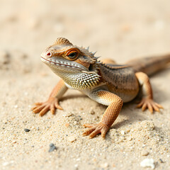 Obraz premium Close up of a bearded dragon in the Desert