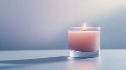 Tranquil atmosphere with a softly glowing candle for relaxation settings