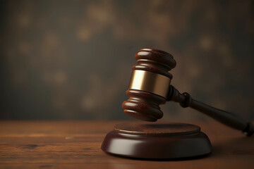 Judge gavel on a homogeneous background Justice and injustice, law