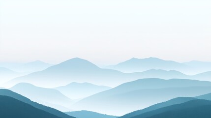 Obraz premium Serene Blue Mountains Under a Hazy Sky