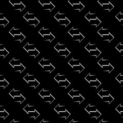 Transfer arrows, Refund money icon isolated seamless pattern on black background