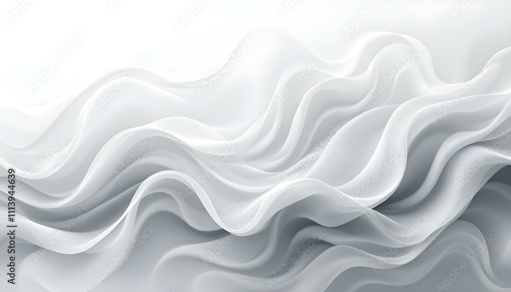 Poster abstract background with white 3d paper waves. white soft wavy embossed isolated on a white backgrou