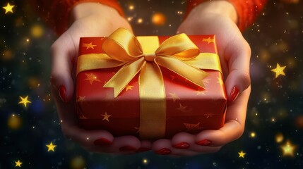 The Colorful Gift in Hands