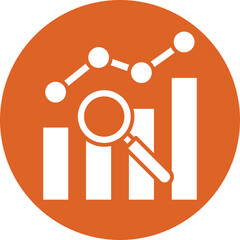 Data analysis glyph circle icon