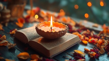 Lit Diya on Open Book