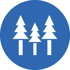 Forest glyph circle icon