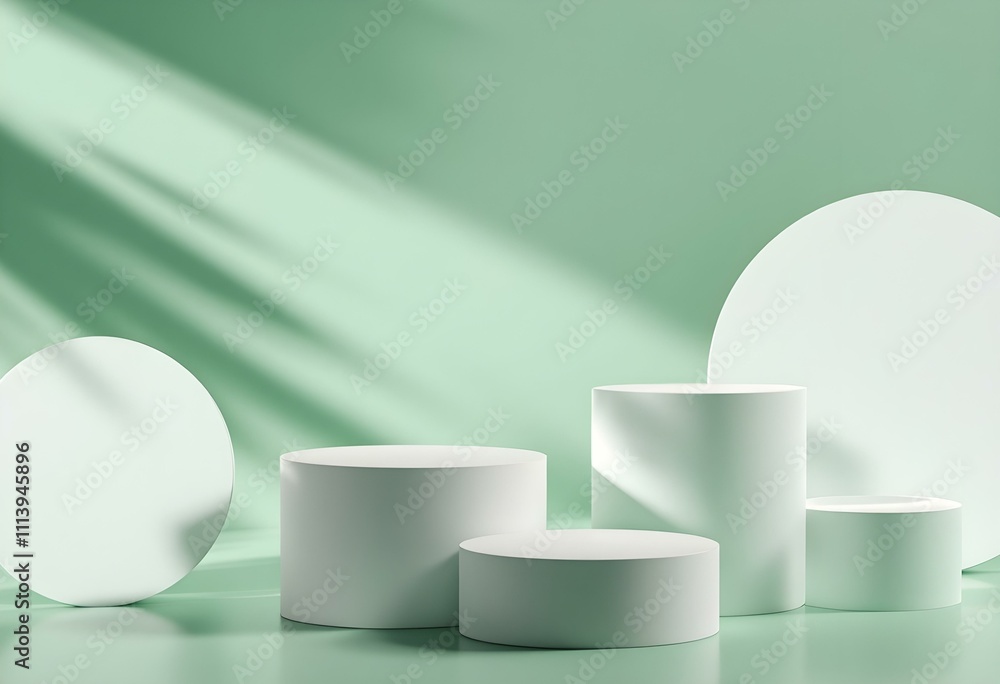Poster minimal scene with podium and abstract background. minimal scene with podium and abstract background