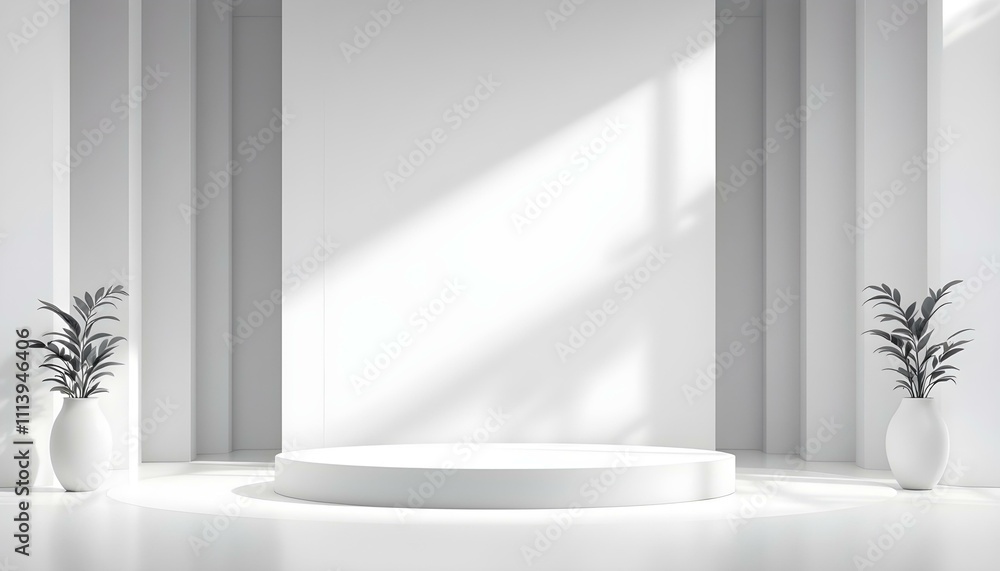 Poster minimal podium and scene with 3d render in abstract gray background. geometry shape platform forms f