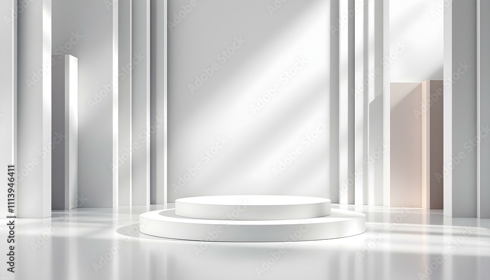 Poster minimal podium and scene with 3d render in abstract gray background. geometry shape platform forms f