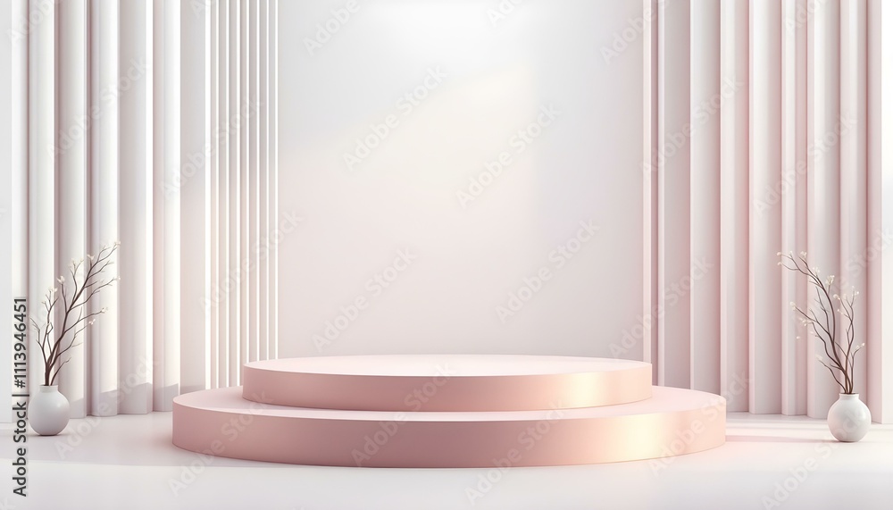 Poster minimal podium and scene with 3d render in abstract gray background. geometry shape platform forms f