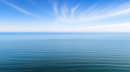 Obraz premium Baltic Sea aerial view showcasing vast expanse of water and distant coastline, symbolizing natural beauty and serene landscapes.