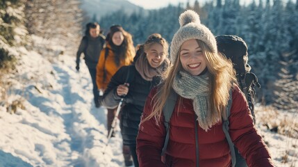 Obraz premium Life in winter, snow