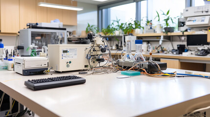 Advanced genetic testing equipment in modern laboratory. Precision tools for DNA analysis and medical research, symbolizing scientific progress and personalized healthcare solutions.