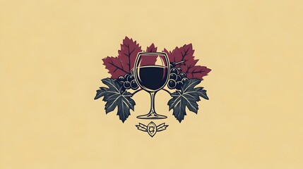 red wine glass with grapes logo design concept. logo design wine shop, wine glass, grape, logo design.vector, icon, symbol, idea, Wine bar, Restaurant,winery, wine degustation. wine maker concept.
