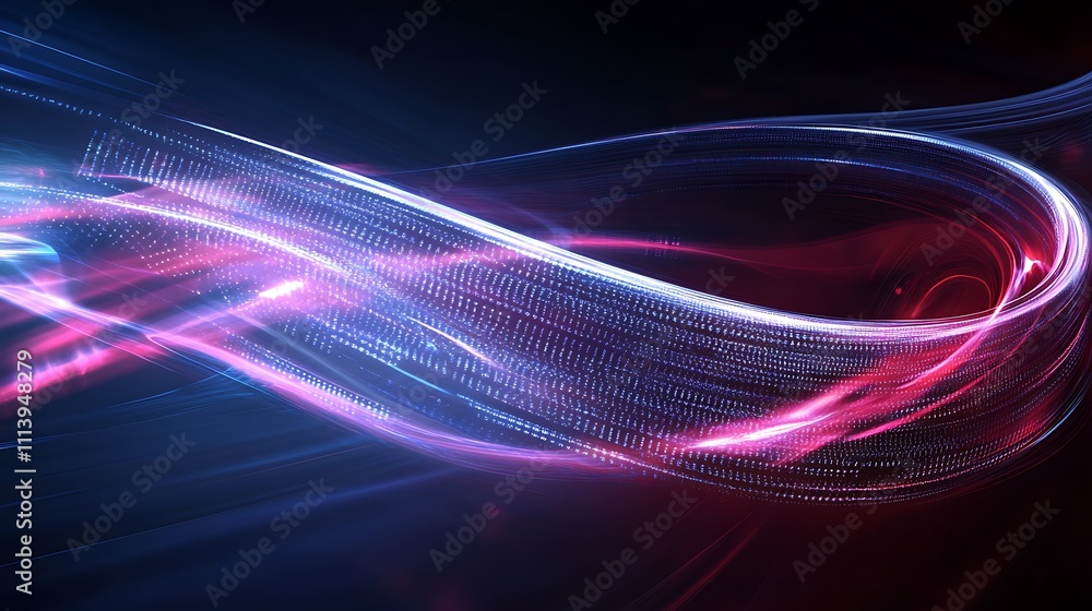 Poster vibrant abstract light trails in motion creating a dynamic and colorful digital background for creat