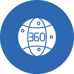360-Degree View glyph circle icon