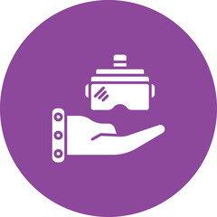 VR Hands glyph circle icon