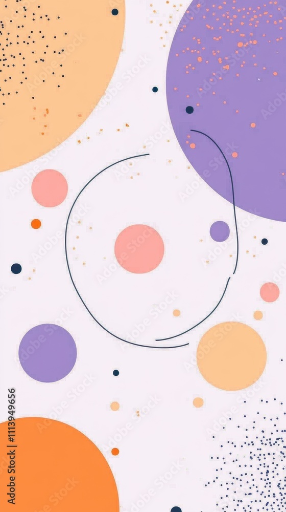 Poster abstract geometric composition with colorful shapes and patterns
