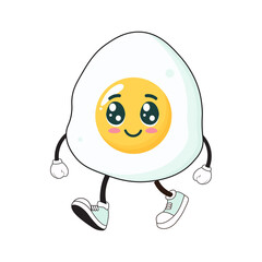 mascot sunny side up egg isolated on transparent background