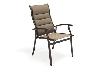 Brown patio chair on white