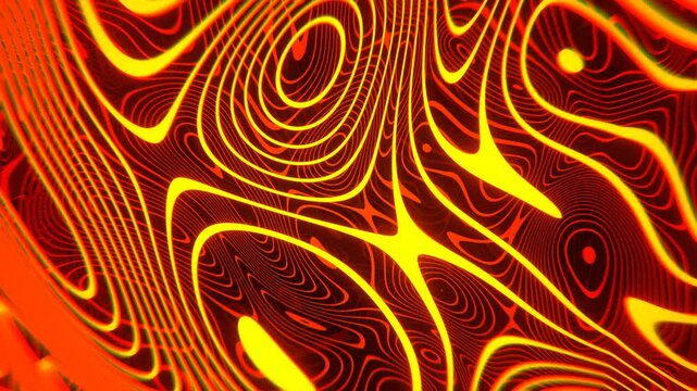 Red and Orange Abstract Neon Wavy Background VJ Loop l 4K