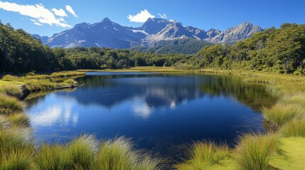 Majestic Mountain Lake Landscape