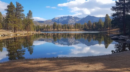 Fototapeta premium Mountain Reflections in Tranquil Lake