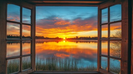 Sunset Serenity Through Window