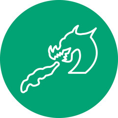 Dragon Fire line circle icon