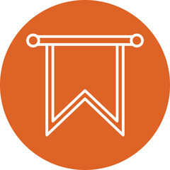 Feudal Banner line circle icon