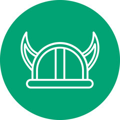 Horned Helmet line circle icon