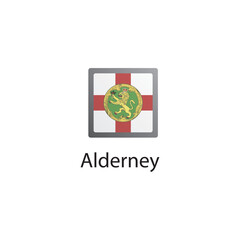 Flat square icon of Albania flag. Simple vector illustration.