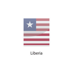 Flat square icon of Liberia flag. Simple vector illustration.