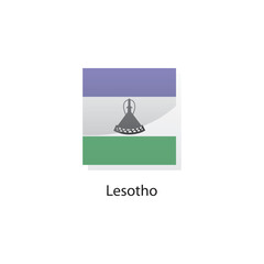 Flat square icon of Lesotho flag. Simple vector illustration.