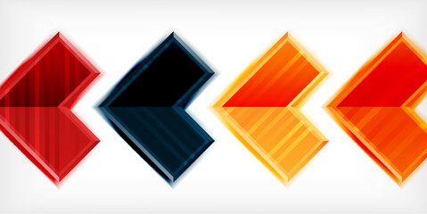 Arrow symbols created with 3d effects and line texture geometric abstract background