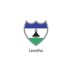 Shield icon of Lesotho flag. Simple vector illustration.