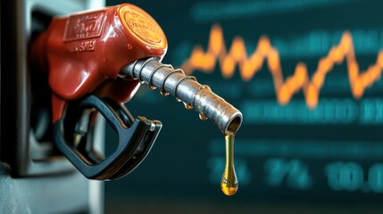 Fuel Pump Dripping Petrol Close-Up Shot