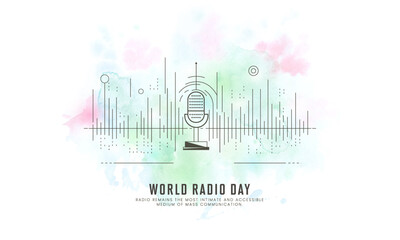 World Radio Day Creative concept background. World Radio Day design for social media posts. 3D Vector Illustration.