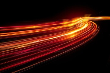 Electric red and yellow light streaks on black