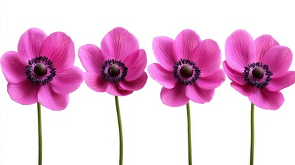 Fototapeta premium Vibrant Poppy Blooms with Anemone Display