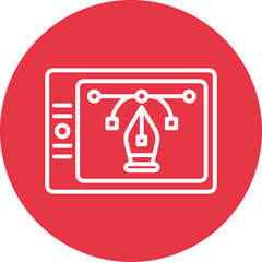 Graphic Tablet line circle icon
