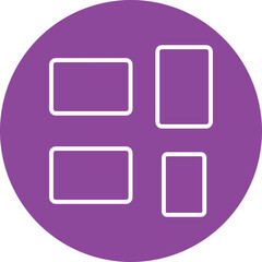 Grid Layout line circle icon
