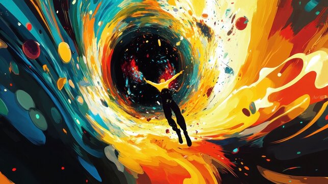 Swirling colors convey a sense of cosmic adventure. Generative AI